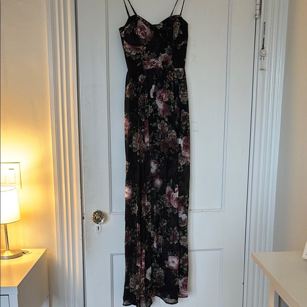 Floral Black Maxi Dress